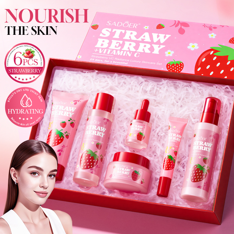 Luxury Skincare Gift Set For Women - Çilek VC Aydınlatıcı Lüks Bakım 6